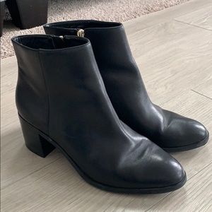 Vince Camuto black leather booties